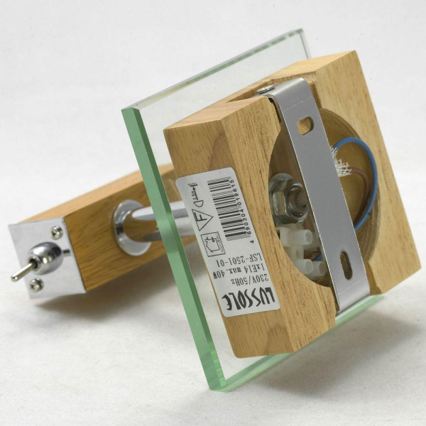 Купить Lussole Бра Montone металл/ дерево/ стекло/ ткань белый 1*Е14 GRLSF-2501-01