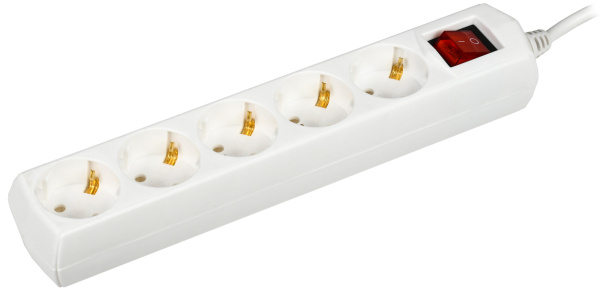 IEK GENERICA Удлинитель У05В 5 мест 2P+PE/3м 3х1мм2 10А/250В GENERICA WYP10-10-05-03-ZK-G