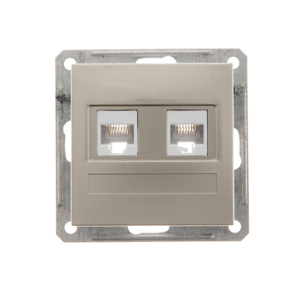 Купить Systeme Electric Wessen 59 Шампань Розетка компьютерная 2-ая RJ45 кат.5e