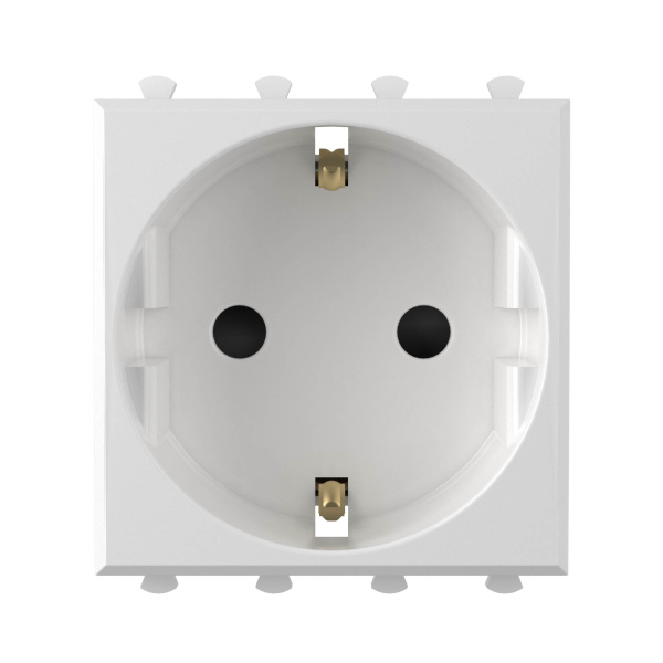 Купить DKC Розетка модульная, 2P+E, с з/ш, "Avanti", "Белое облако", 2 модуля