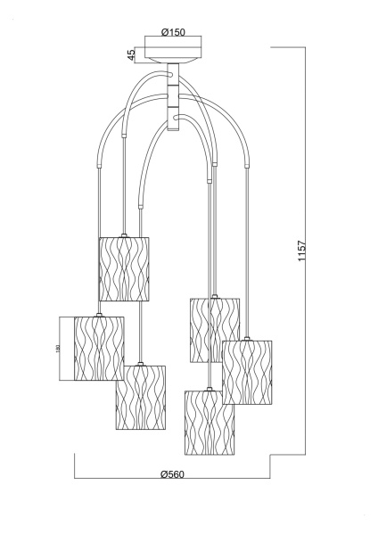 Купить Maytoni Modern Starfall Латунь Подвесной светильник MOD042PL-06BS