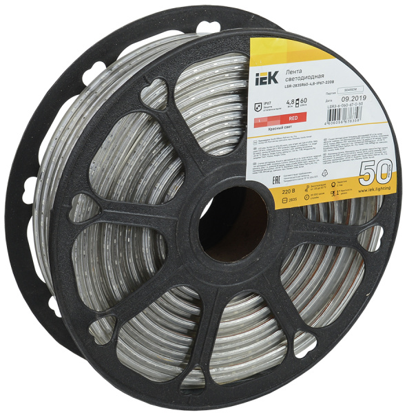 IEK Лента LED 50м LSR-2835R60-4,8-IP67-220В IEK Лента LED 50м LSR-2835R60-4,8-IP67-220В