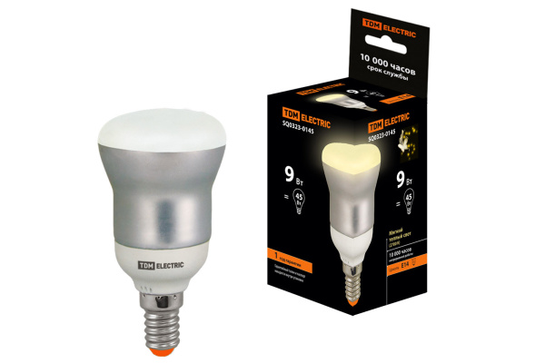 TDM Лампа энергосберегающая КЛЛ- RM50 FR-9 Вт-2700 К–Е14 SQ0323-0145