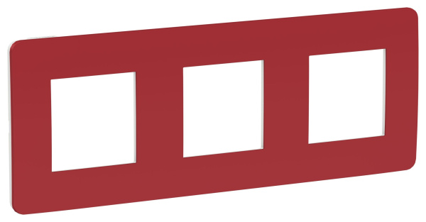 Купить SE Unica Studio Красная/Белая Рамка 3-ная NU280613