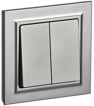 IEK BRITE Сталь Выключ. 2-кл. 10А в сборе ВСР10-2-0-БрС