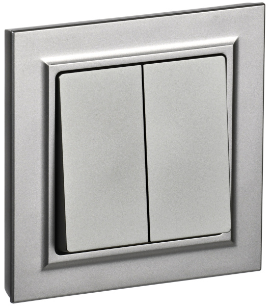 IEK BRITE Сталь Выключ. 2-кл. 10А в сборе ВСР10-2-0-БрС