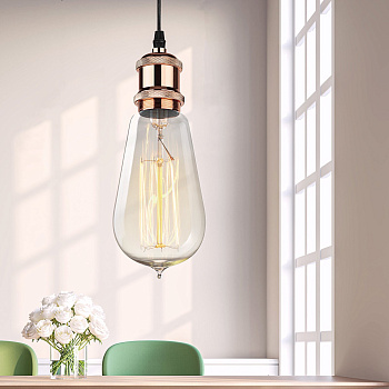 ЭРА PL13 E27 - 1 RG Подсветка Накладной, цоколь Е27, провод 1 м, цвет розовое золото (60/360) Б0048522