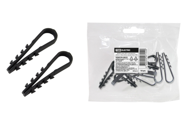 TDM Дюбель-хомут ДХК-10 для круглого кабеля 5-10мм нейлон черный (10шт) SQ0539-0025