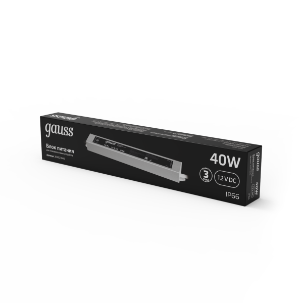 Купить Gauss Блок питания для светодиодной ленты пылевлагозащищенный 40W 12V IP66 202023040