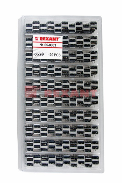 Купить Разъем гнездо на плату 2хUSB-A (металл) Rexant 05-0003