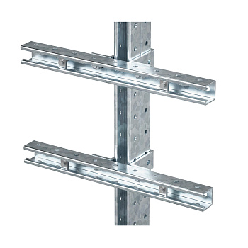 DKC Комплект монтажных профилей на стойку для крепления 1 оболочки болтами М8х80 4 шт. , горячеоцинкованный, длина 500 мм