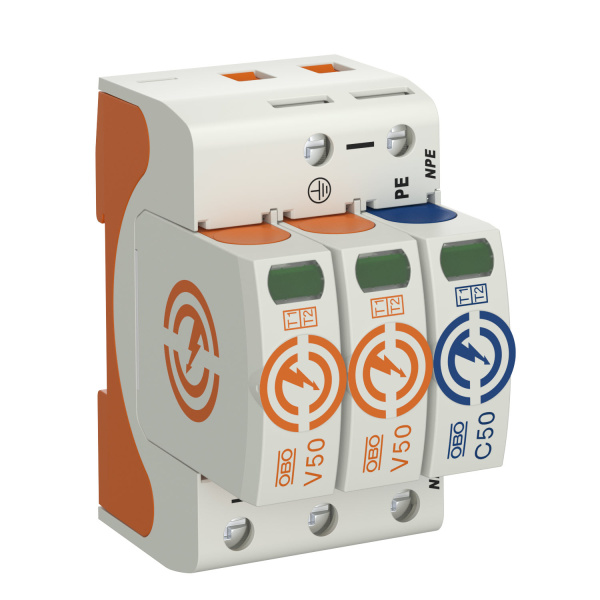 OBO Bettermann УЗИП для силовых сетей 2+NPE (Класс I+II), 280 В 5093524