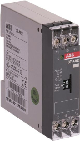 ABB CT-ARE Реле времени 24V AC/DC,220-240V AC(задержка на отключение без вспом.напряжения) 1SVR550127R4100