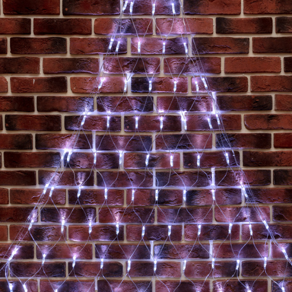 Гирлянда "Сеть" 2x2x1.5 м, свечение с динамикой, прозрачный ПВХ, 136 LED, 230 В, цвет свечения белый 215-055