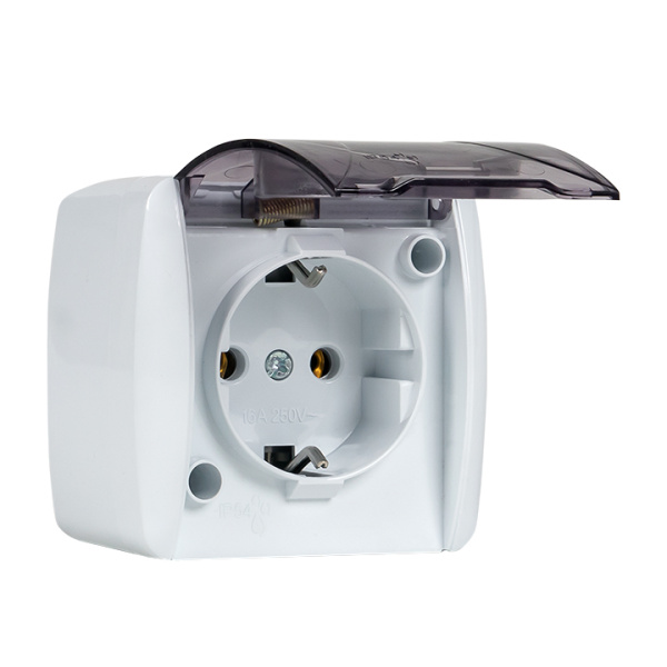 Купить EKF PROxima Владивосток Розетка 1-местная 16А с заземлением с прозрачной крышкой IP54