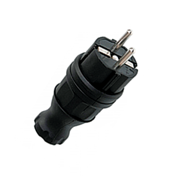 EKF Basic Вилка прямая каучуковая 230В, 2P+PE, 16A, IP44