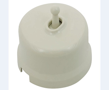 BIRONI Лизетта Пластик Слоновая кость Выключатель проходной 1-кл (тумблерный) B1-231-211