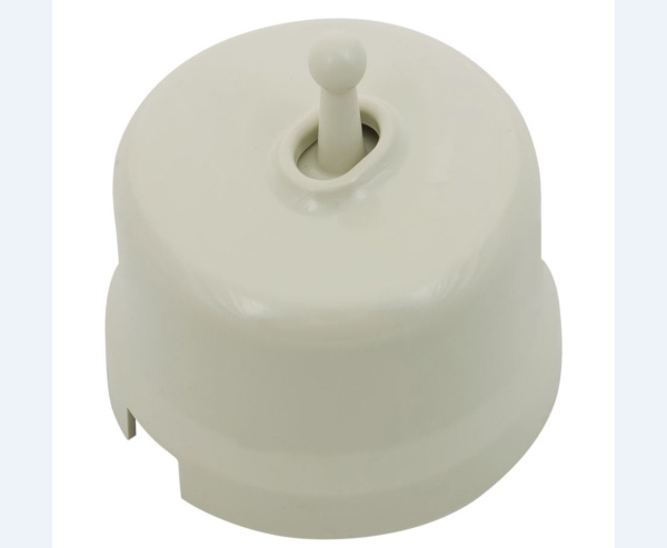 BIRONI Лизетта Пластик Слоновая кость Выключатель проходной 1-кл (тумблерный) B1-231-211