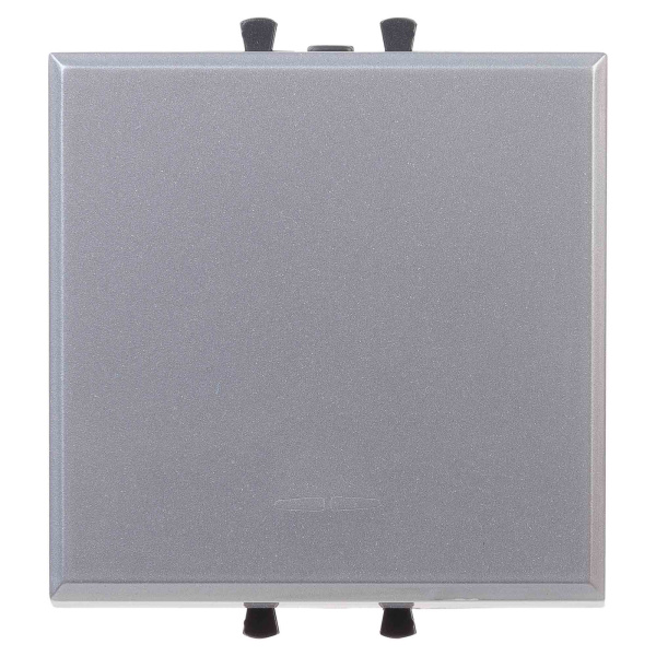 DKC Кнопка одноклавишная модульная, "Avanti", "Закаленная сталь", 2 модуля