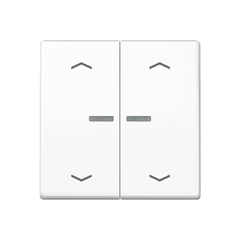 JUNG Клавиша для KNX кнопки, 2 группы с окошком и символами "стрелки" дюропласт белый AS102KO5PWW