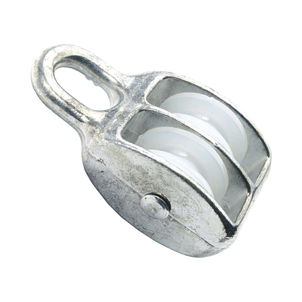 Tech-Krep Блок для троса двойной оцинк. (нейлон.шкив) 50мм (1 шт) - ярлык 112733