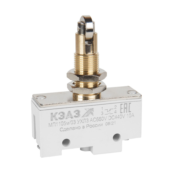 КЭАЗ Микропереключатель МП-1105м/03 (поперечный ролик-винт)