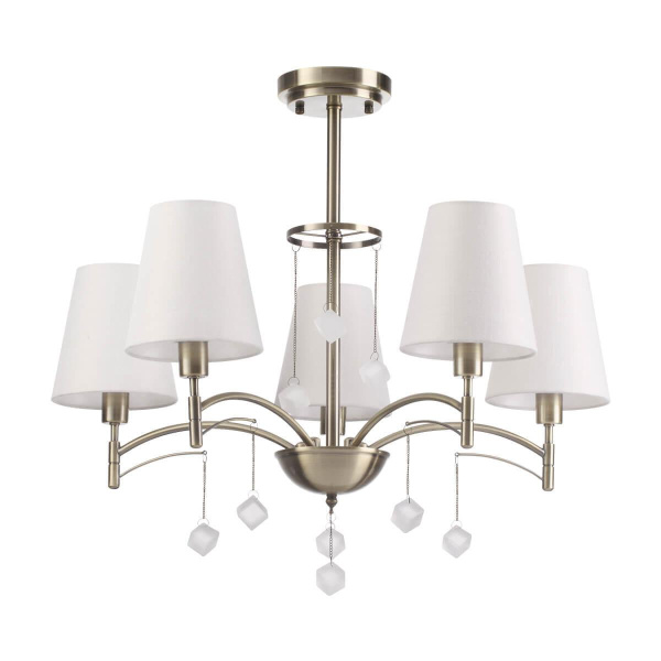 Купить Lumion 4469/5C LN20 226 античная латунь, белый Люстра потолочная E14 5*40W 220V LEAH