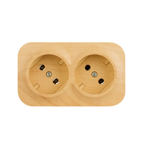 Legrand Quteo IP 20 Дерево Розеточный блок с предварительным подключением 2 x 2К без шторок - 16 A - 250 В~ 782281