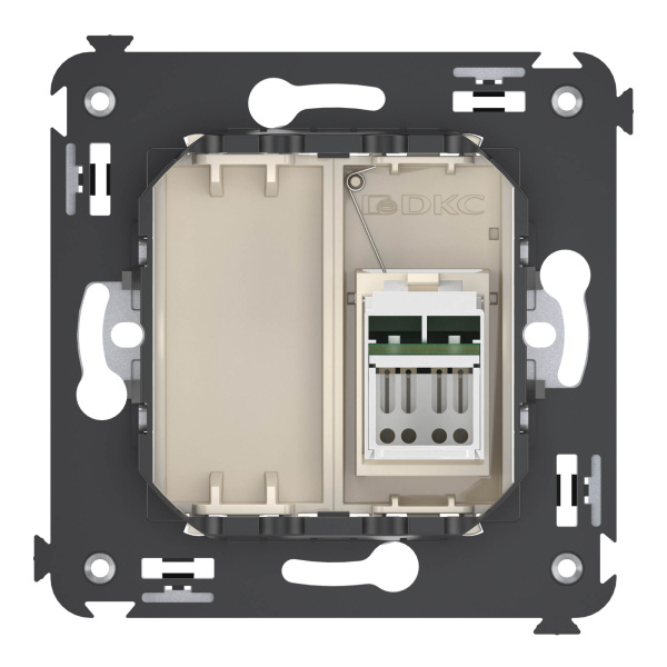 Купить DKC Компьютерная розетка RJ-45 в стену, кат.5e одинарная, "Avanti","Ванильная дымка"