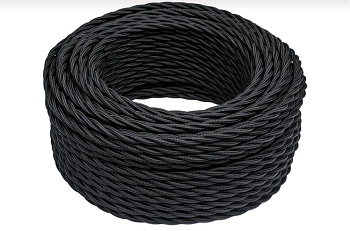 BIRONI Черный матовый Витой провод 2*2,5 150м B1-425-73-150
