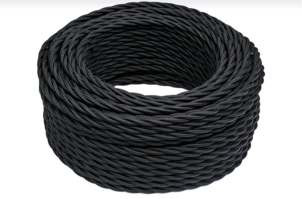 BIRONI Черный матовый Витой провод 2*2,5 150м B1-425-73-150