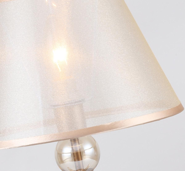 Купить Favourite настольный светильник каркас цвета перламутровое золото, плафоны из полупрозрачной органзы с золотой окантовкой 2553-1T