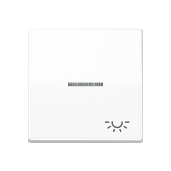 JUNG Клавиша для выключателя с окошком для подсветки и символом "свет" белая AS591KO5LWW