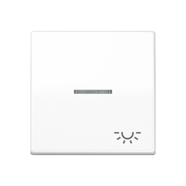 JUNG Клавиша для выключателя с окошком для подсветки и символом "свет" белая AS591KO5LWW