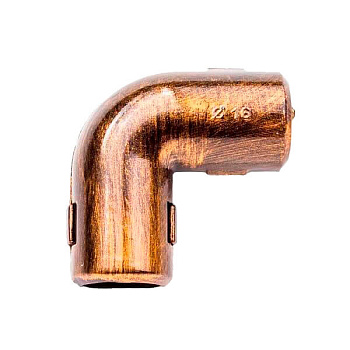 BIRONI Пластик Бронза Угол соедин. для труб 90 град. D16 5шт/уп BTU1-16-25-5