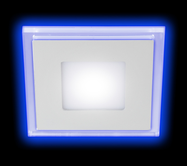 Купить ЭРА LED 4-6 BL Светильник светодиодный квадратный c cиней подсветкой LED 6W 220V 4000K