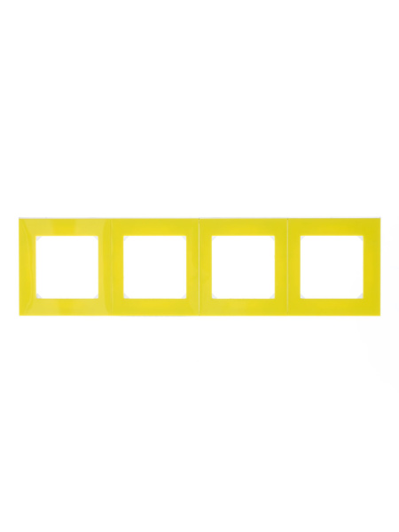 Купить ABB EPJ Levit жёлтый / дымчатый чёрный Рамка 4 поста 2CHH015040A6064