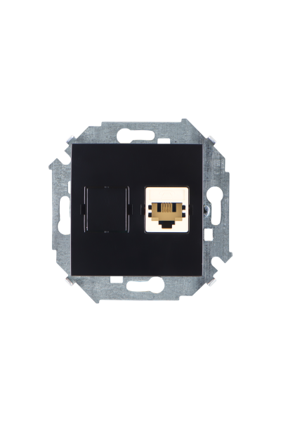 Simon 15 Черная Розетка ТЛФ 1-ая RJ11, винт.зажим 1591480-032