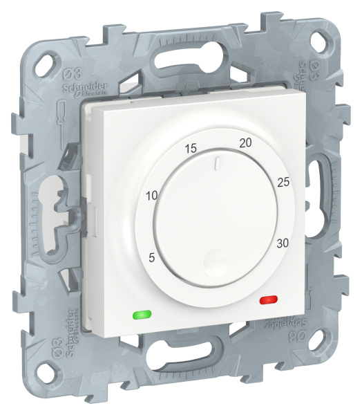 Купить SE Unica New Бел Термостат электронный, 8А, встроенный термодатчик NU550118