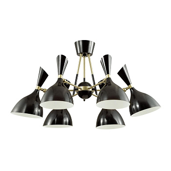 Odeon Light 4665/6C ODL20 430 золотой/черный Люстра потолочная E14 6*40W 220V RASTO