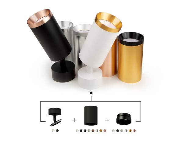 Купить Ambrella Крепеж накладной поворотный для корпуса светильника с диаметром отверстия D60mm A2210 SBK черный песок D60*H75mm Out70mm