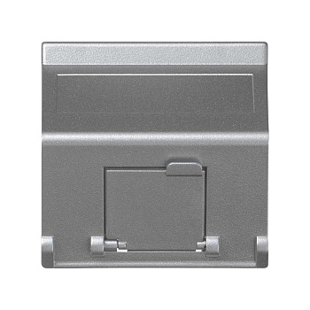 Simon Connect Алюминий Адаптер наклонный со шторкой на 1 модуль MD (RJ45, оптоволокно), 45х45мм K80-8