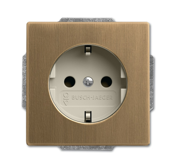 ABB BJE Династия Античная латунь/Белая роспись Розетка 16А 250В с/з, винтовые клеммы 2CKA002011A6245