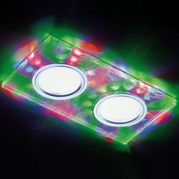 Купить Ambrella Встраиваемый точечный светильник со светодиодной лентой S234/2 W/CH/M белый/хром/MR16+3W/2MR16+6W(LED MULTI)