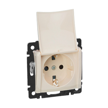 Legrand Valena Крем Розетка 1-ая с/з с крышкой 774322
