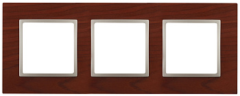 ЭРА 14-5303-08 Вишня+Шампань Рамка на 3 поста  дерево,  Elegance