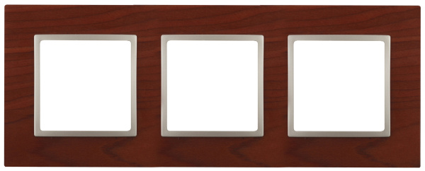 ЭРА 14-5303-08 Вишня+Шампань Рамка на 3 поста  дерево,  Elegance