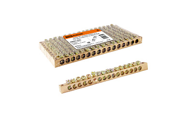 TDM Шина "N" нулевая 6х9мм 16/2 (16 групп/крепеж по краям) SQ0801-0061