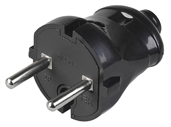 IEK ВПп20-02-Ст Вилка разборная прямая без з/к 6А черная