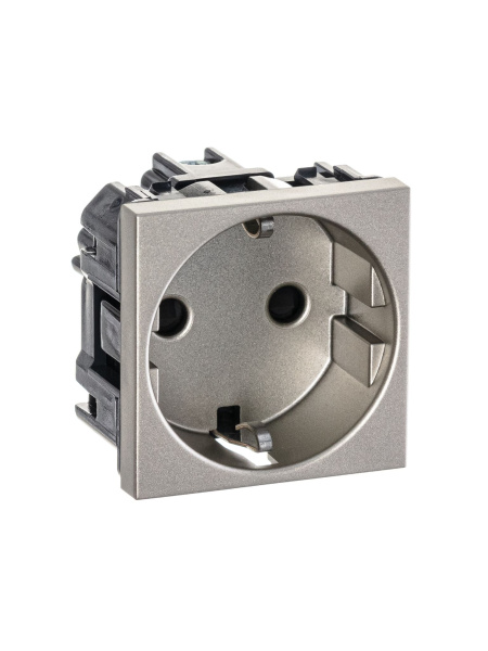 Купить ABB NIE Zenit Шампань Розетка с/з с защитными шторками, винт. зажим, 2 мод 2CLA228800N1901